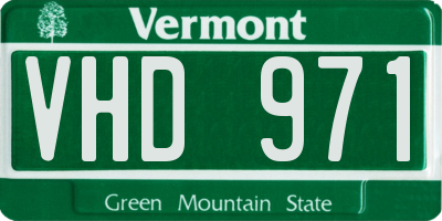 VT license plate VHD971
