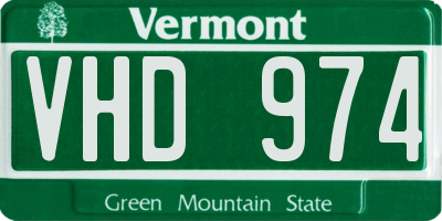 VT license plate VHD974