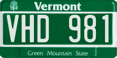VT license plate VHD981