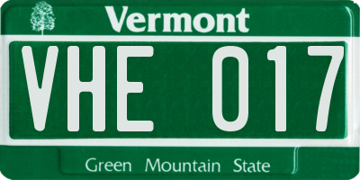 VT license plate VHE017