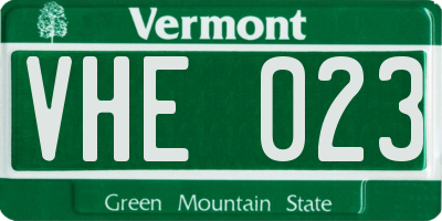 VT license plate VHE023