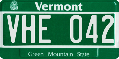 VT license plate VHE042