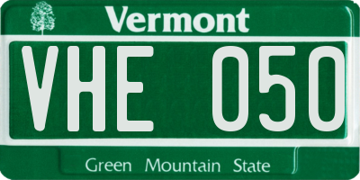 VT license plate VHE050