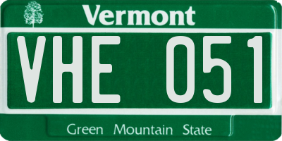 VT license plate VHE051