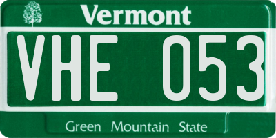 VT license plate VHE053