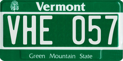VT license plate VHE057