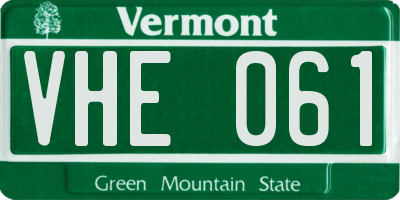 VT license plate VHE061