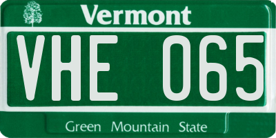 VT license plate VHE065