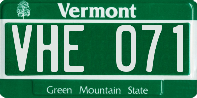 VT license plate VHE071