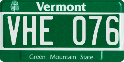 VT license plate VHE076