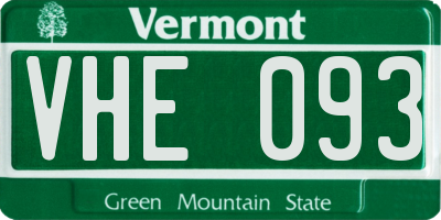 VT license plate VHE093