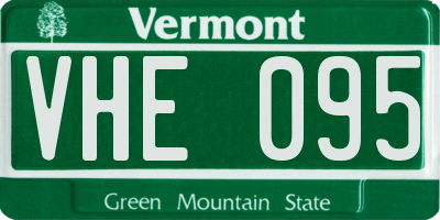VT license plate VHE095