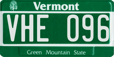 VT license plate VHE096