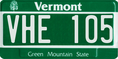 VT license plate VHE105