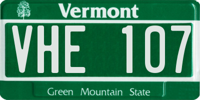VT license plate VHE107