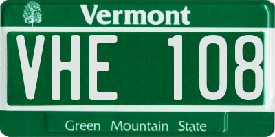 VT license plate VHE108