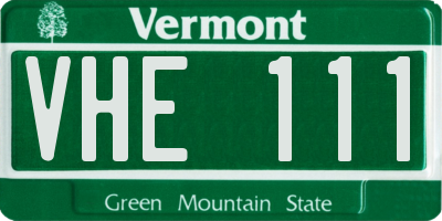 VT license plate VHE111