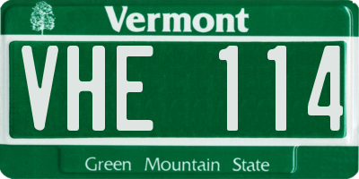 VT license plate VHE114