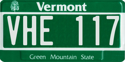 VT license plate VHE117