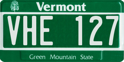 VT license plate VHE127