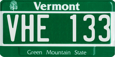 VT license plate VHE133