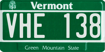 VT license plate VHE138