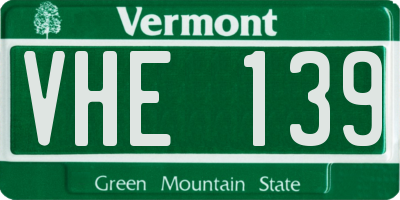 VT license plate VHE139