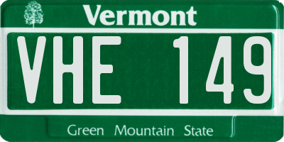 VT license plate VHE149