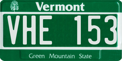 VT license plate VHE153