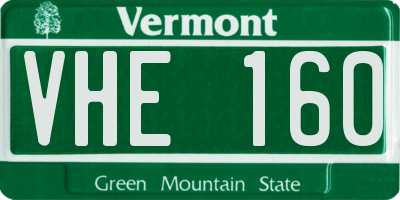 VT license plate VHE160