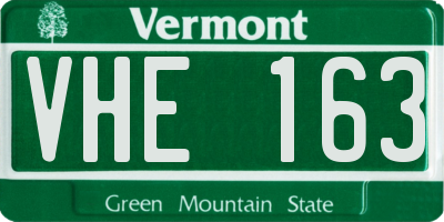 VT license plate VHE163