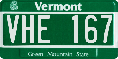 VT license plate VHE167