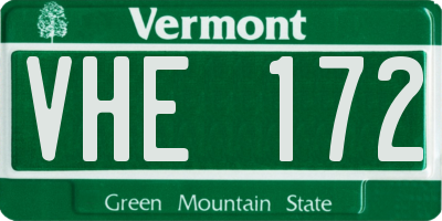 VT license plate VHE172