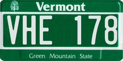 VT license plate VHE178