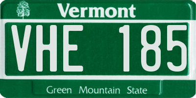 VT license plate VHE185