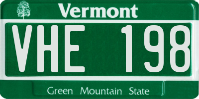 VT license plate VHE198
