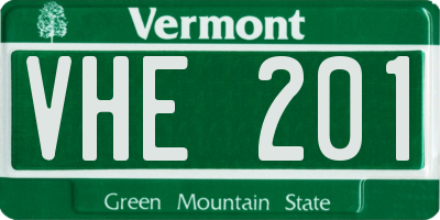VT license plate VHE201