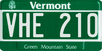VT license plate VHE210