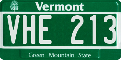 VT license plate VHE213