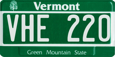 VT license plate VHE220