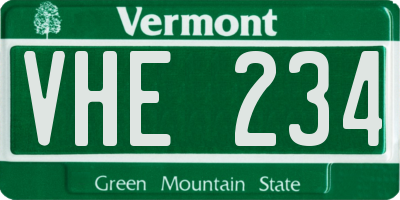 VT license plate VHE234