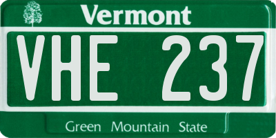 VT license plate VHE237
