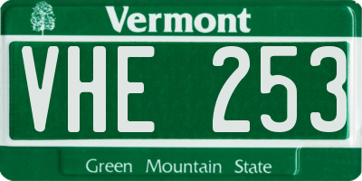 VT license plate VHE253