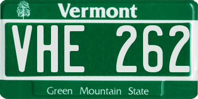 VT license plate VHE262