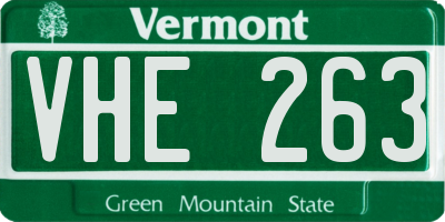 VT license plate VHE263