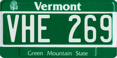 VT license plate VHE269