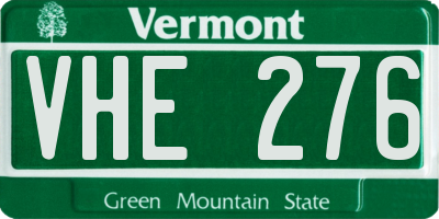 VT license plate VHE276