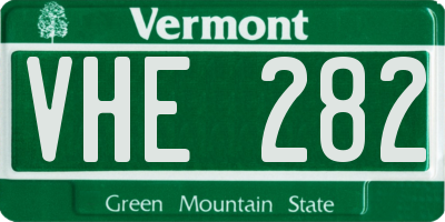 VT license plate VHE282