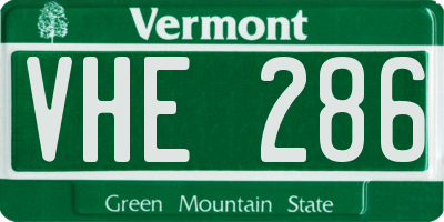 VT license plate VHE286