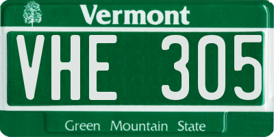 VT license plate VHE305